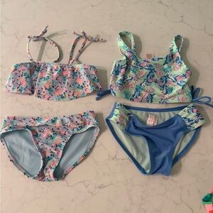 Cat & Jack Girls Two-Piece Swim Sets in Blue, Mint & Pink